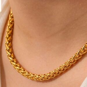 ✨ Uworld 1pc 18k Gold Plated Personality Fashion Stainless Steel Necklace🎁